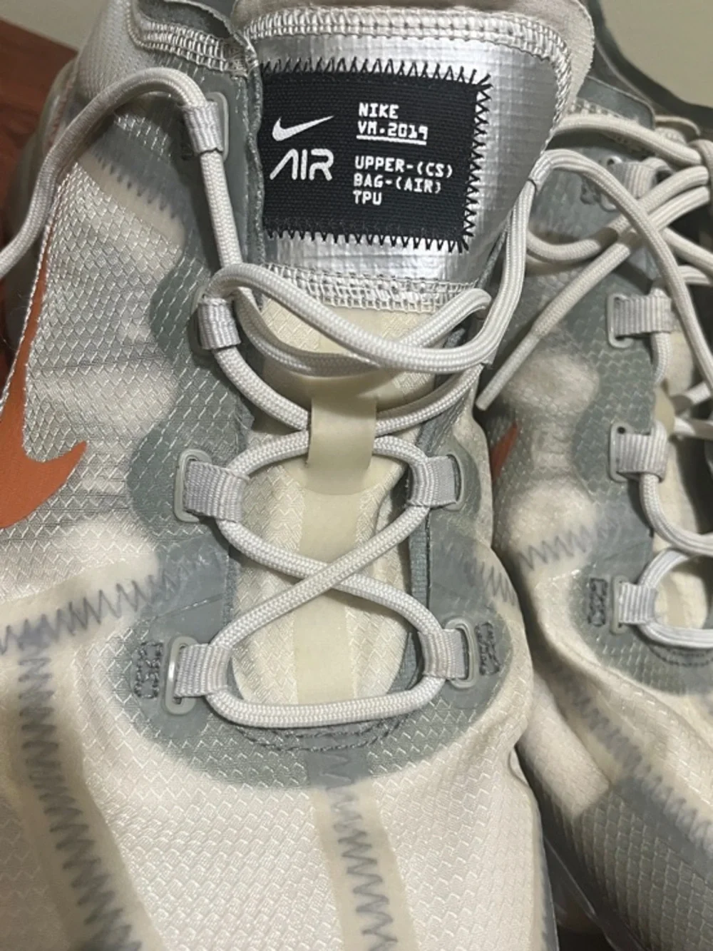 Nike Air Vapor Max  2019 Sneakers - White & Orange Accents